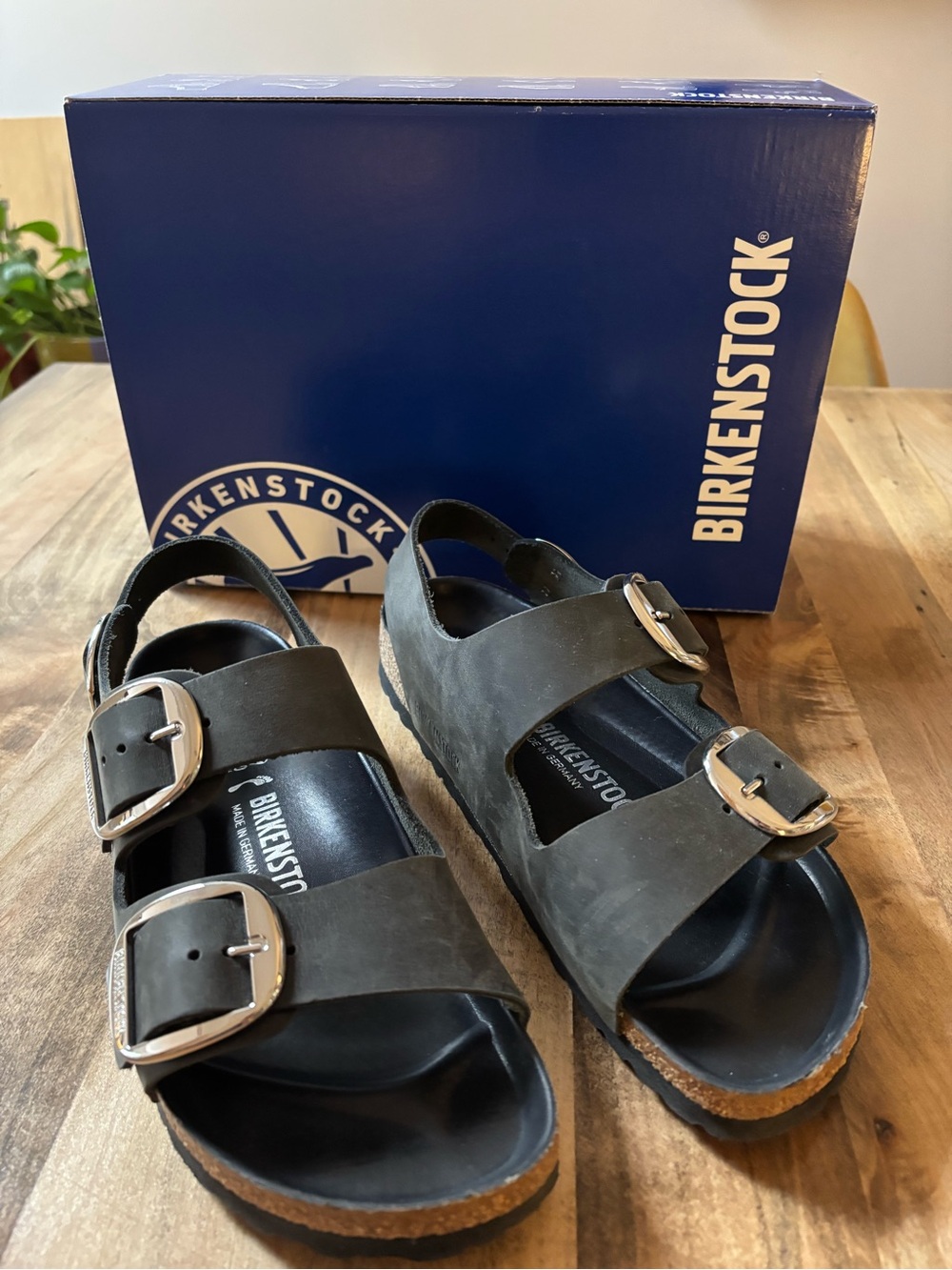 Birkenstock Milano Big Buckle Black Oiled Leather | Size EU 39